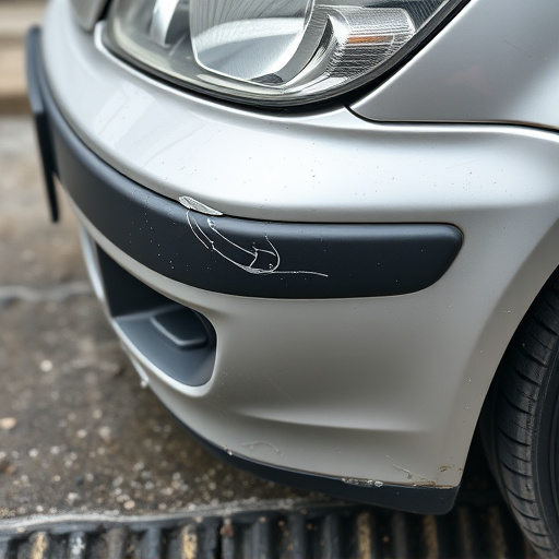 damaged car bumper