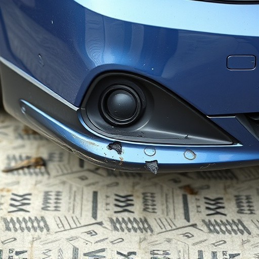damaged car bumper