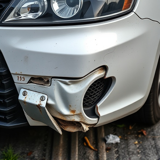 damaged car bumper