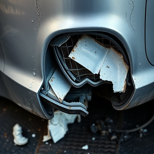damaged car bumper