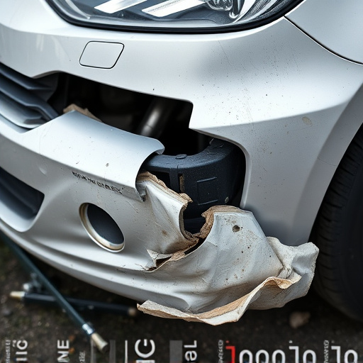 damaged car bumper