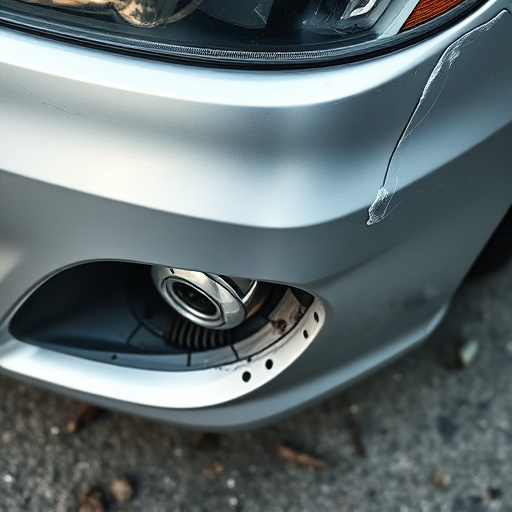 damaged car bumper