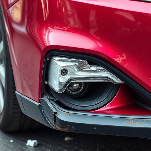 damaged car bumper