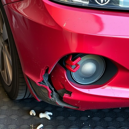damaged car bumper