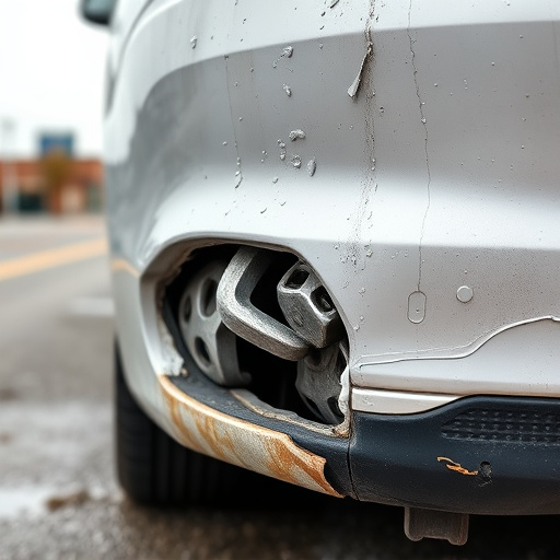 damaged car bumper