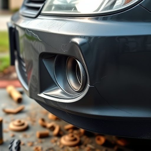 damaged car bumper