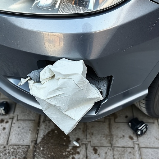 damaged car bumper