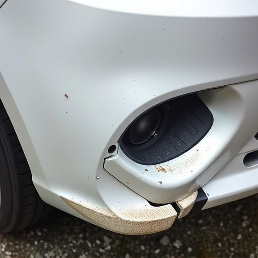 damaged car bumper