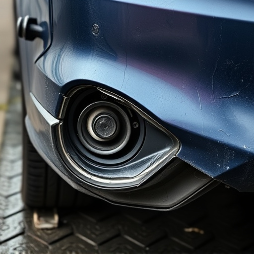 damaged car bumper