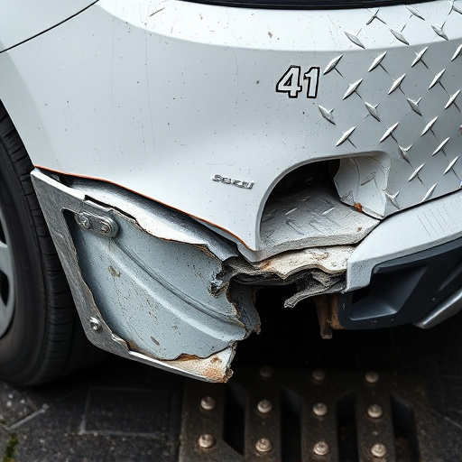 damaged car bumper