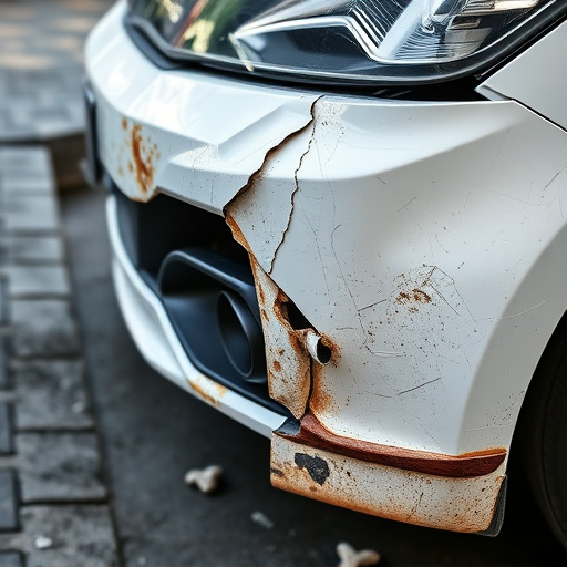 damaged car bumper