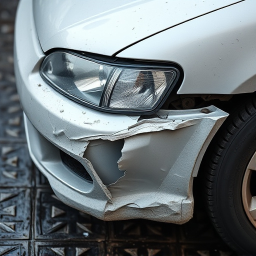 damaged car bumper
