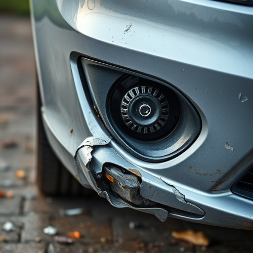 damaged car bumper