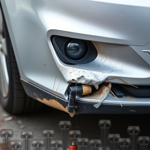 damaged car bumper