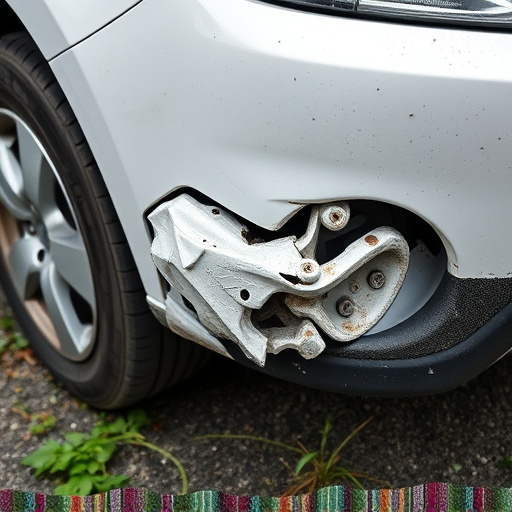 damaged car bumper