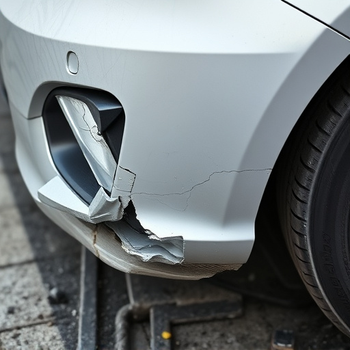 damaged car bumper