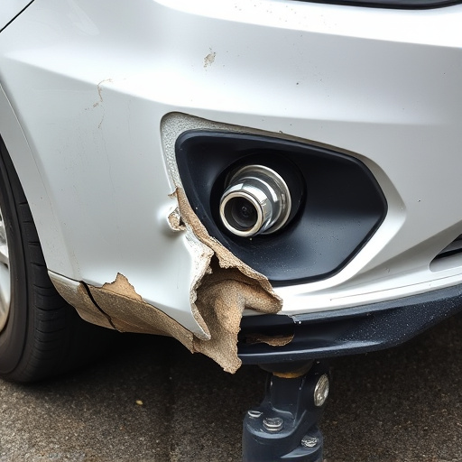 damaged car bumper