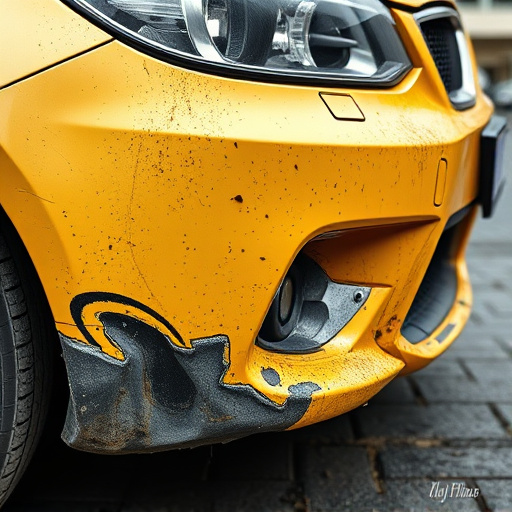 damaged car bumper