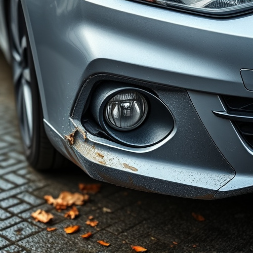 damaged car bumper