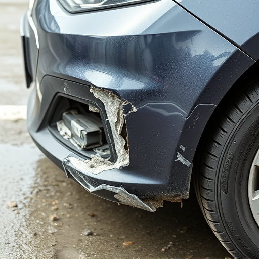 damaged car bumper
