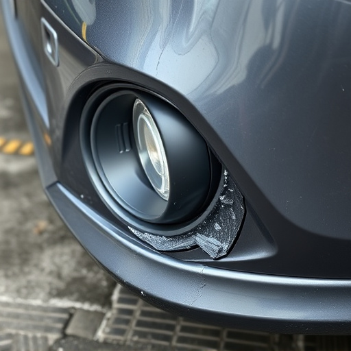 damaged car bumper