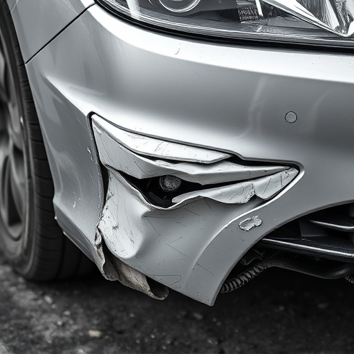 damaged car bumper