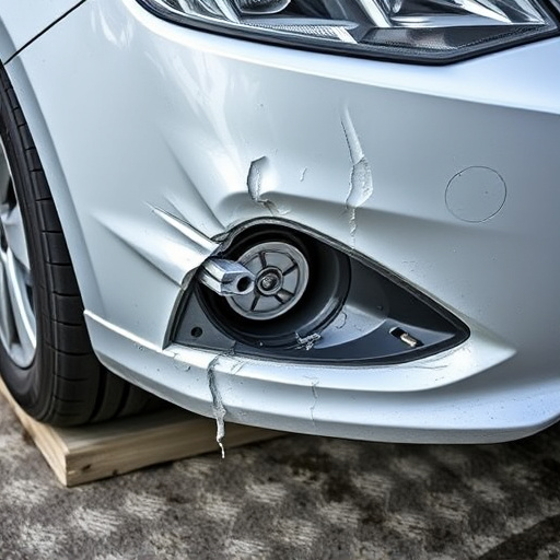 damaged car bumper