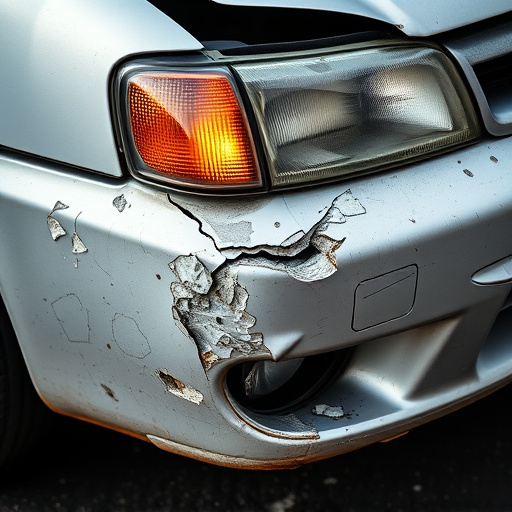 damaged car bumper