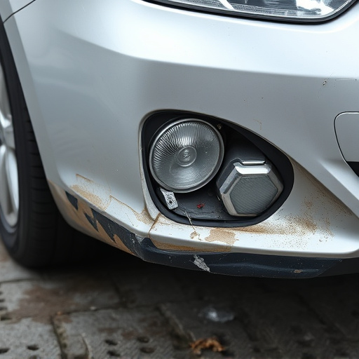 damaged car bumper