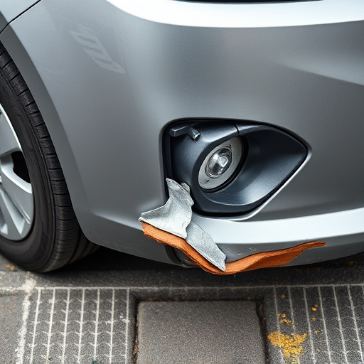 damaged car bumper