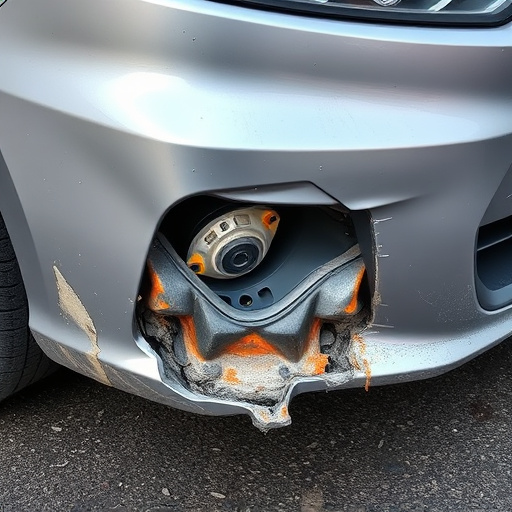 damaged car bumper