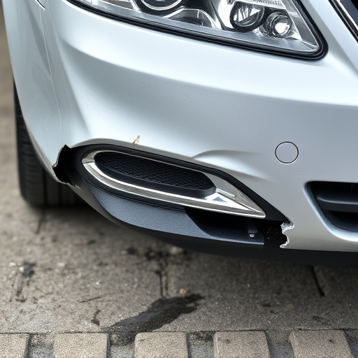 damaged car bumper