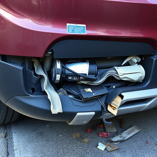 damaged car bumper