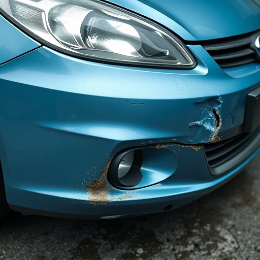 damaged car bumper