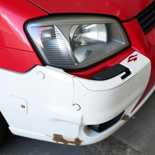 damaged car bumper