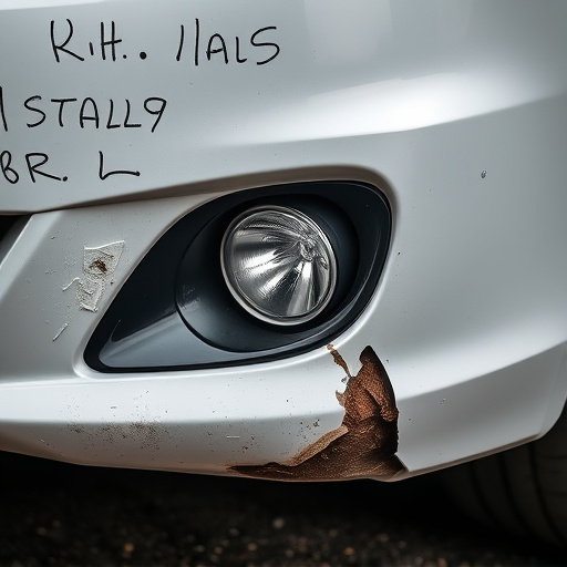 damaged car bumper