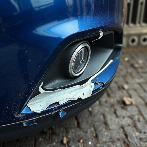 damaged car bumper