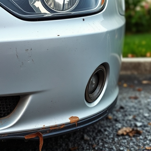 damaged car bumper