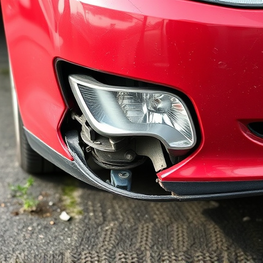 damaged car bumper