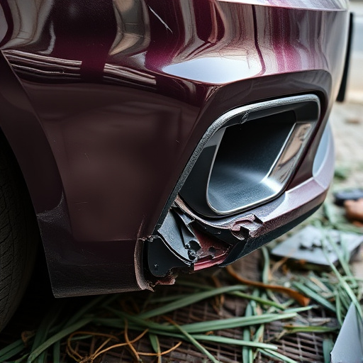 damaged car bumper