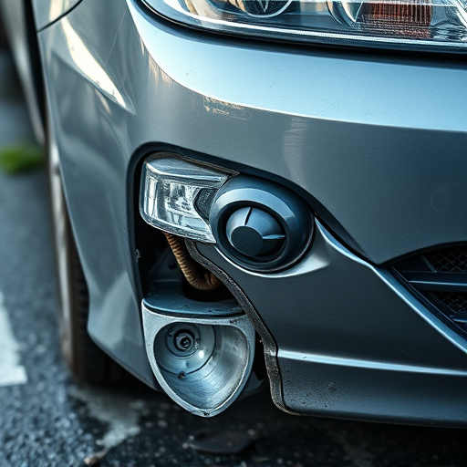 damaged car bumper
