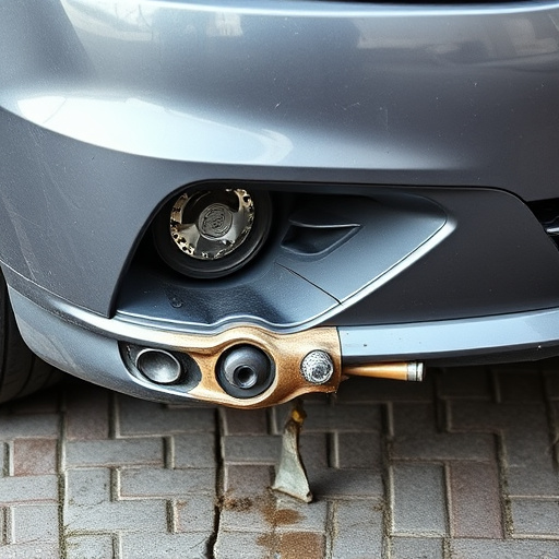 damaged car bumper