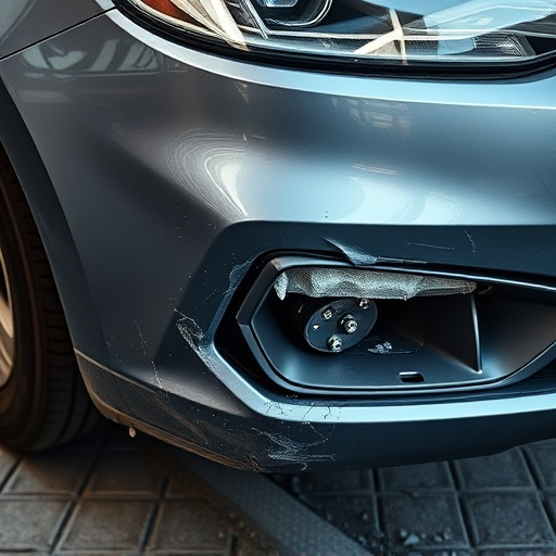 damaged car bumper