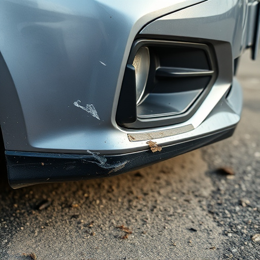damaged car bumper