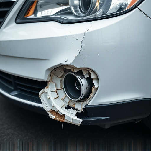 damaged car bumper