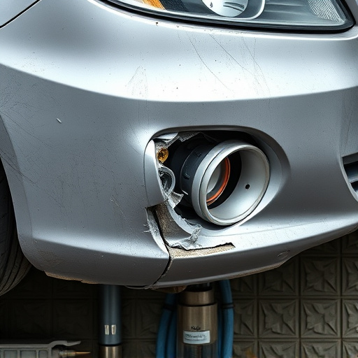 damaged car bumper