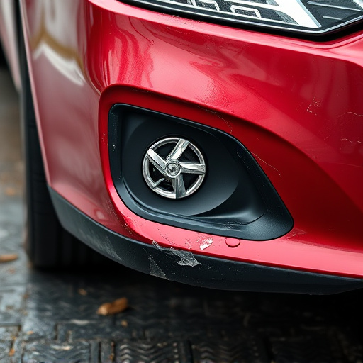 damaged car bumper