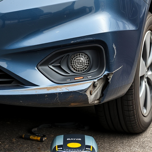 damaged car bumper