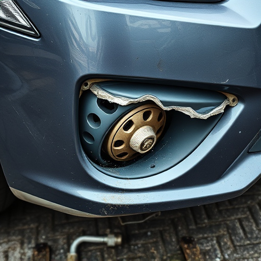 damaged car bumper