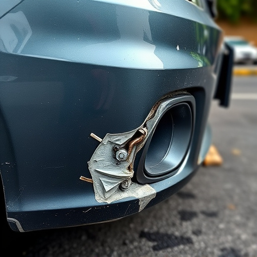 damaged car bumper